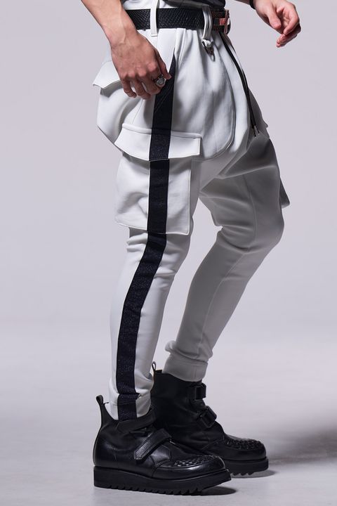 Knit Jersey Line Sarrouel Pants / ニット ジャージ ライン サルエル パンツ