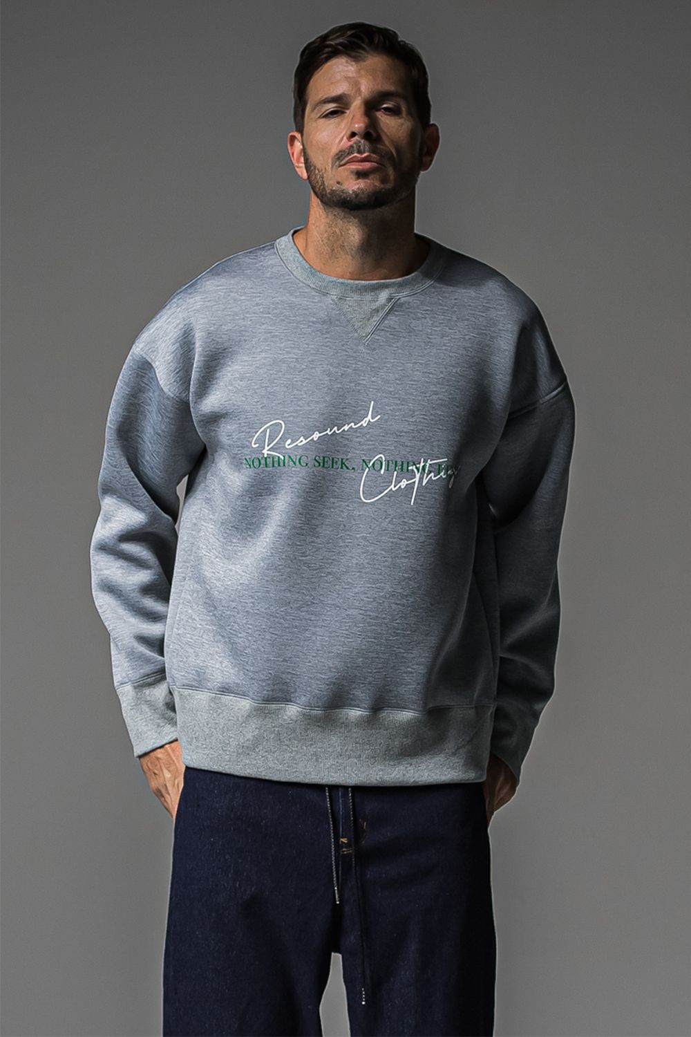 HD NOTHING DROP TRAINER / ドロップショルダー メッセージプリント ルーズトレーナー