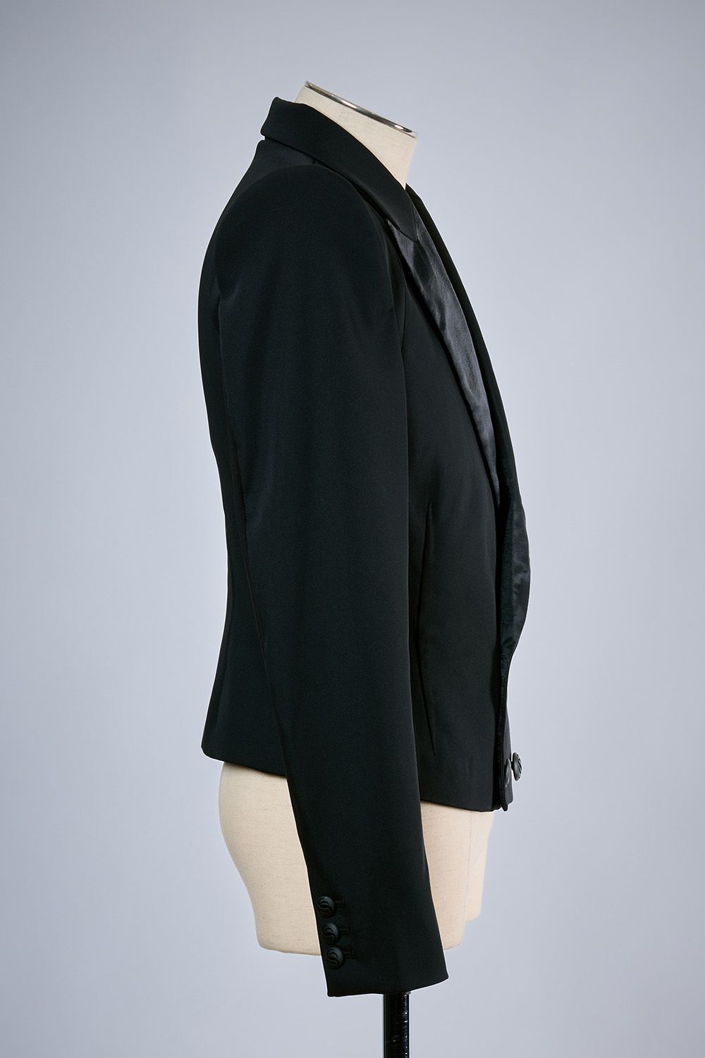 【COSTUME LINE】W-Satin Power Shoulder Short Jacket / SUGIZO コスチュームライン パワーショルダー ショート ジャケット