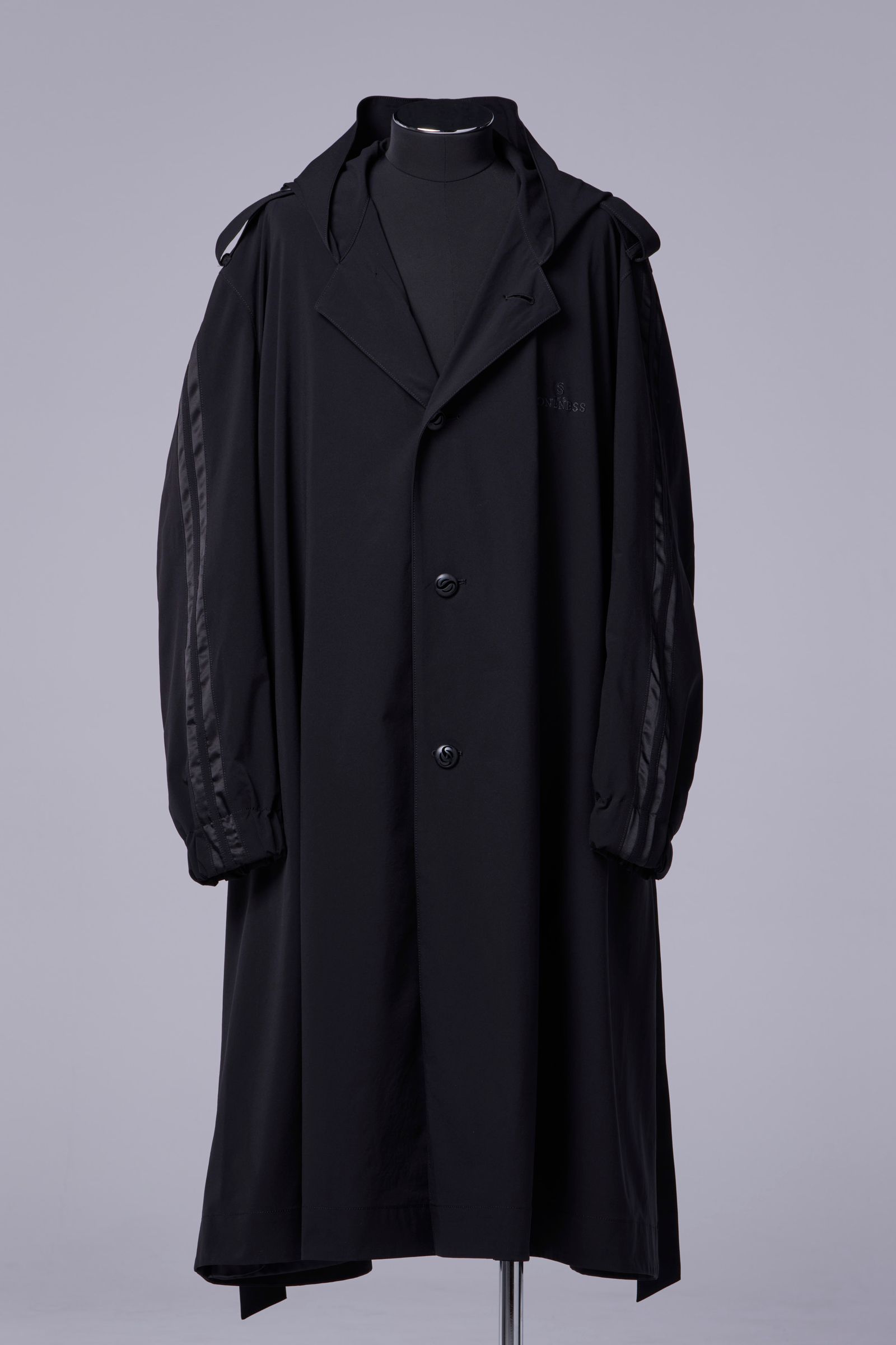 Sustainable Tuffeta Line Big Silhouette Hoodie / ライン ビッグシルエット フーディー