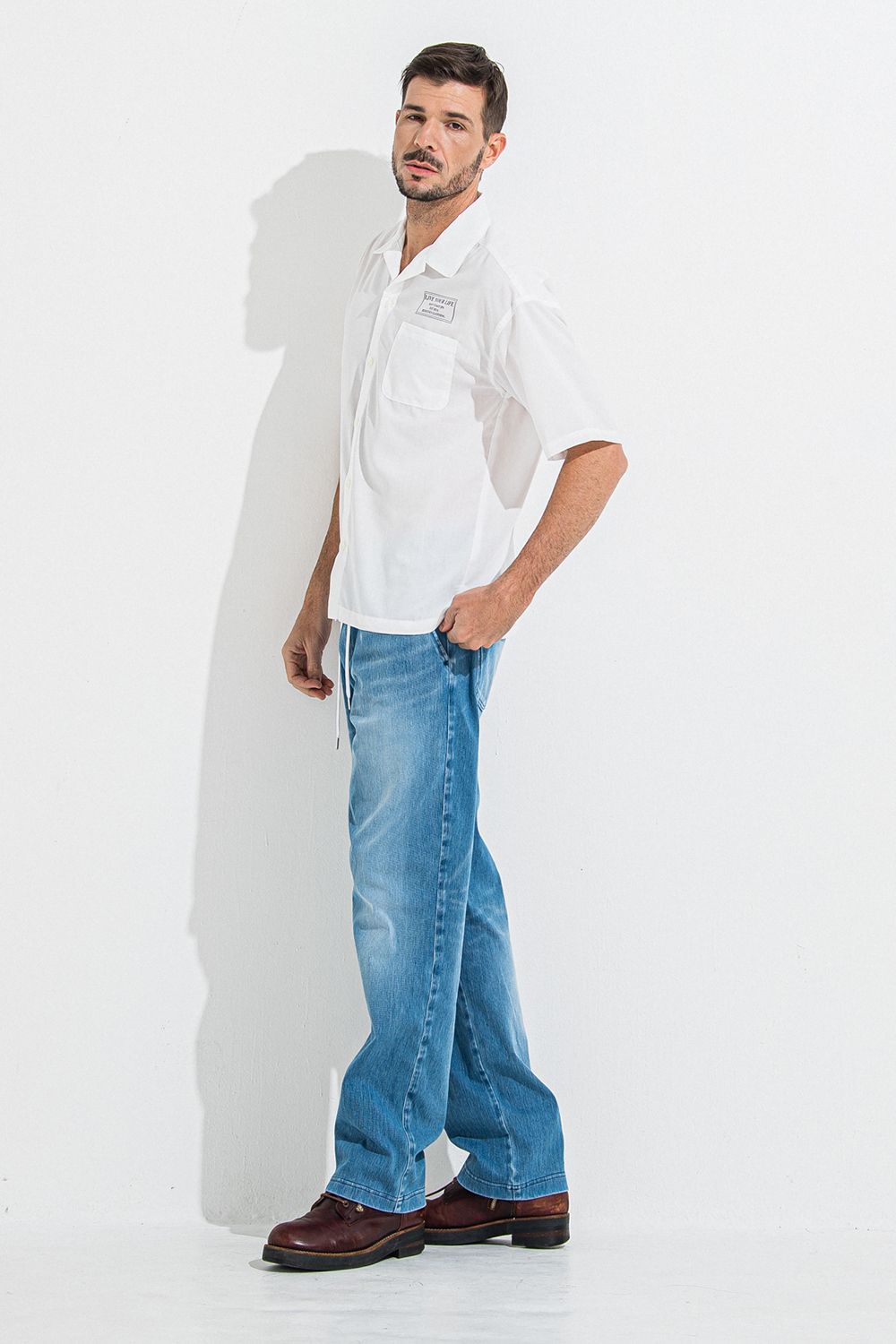DENIM JERSEY WIDE PT / デニム ジャージ ワイド パンツ