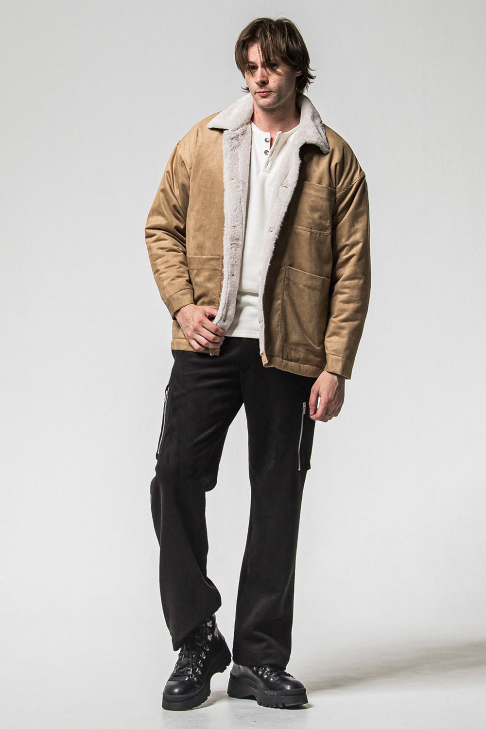 SUEDE FUR COVER ALL / スウェード ファー カバーオール