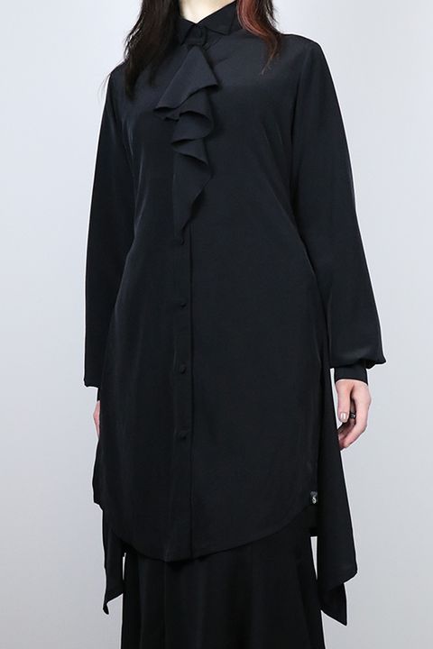 Recycle Decine Single Frill Shirt / リサイクル デシン シングル フリル シャツ