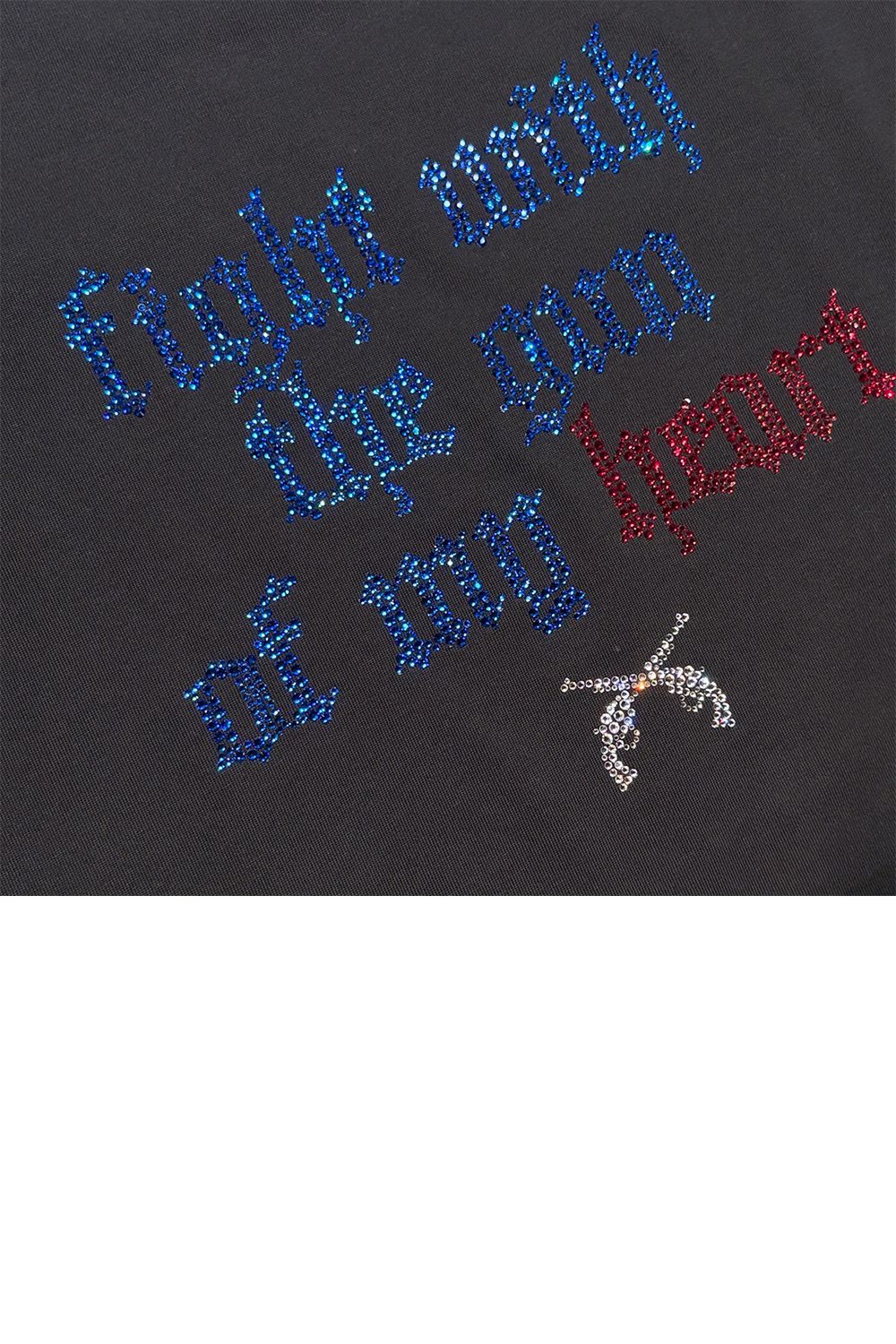 FANC/JER SS FIGHT/SW / ファンクション ジャージ Tシャツ クロス＆メッセージクリスタル クロスガン