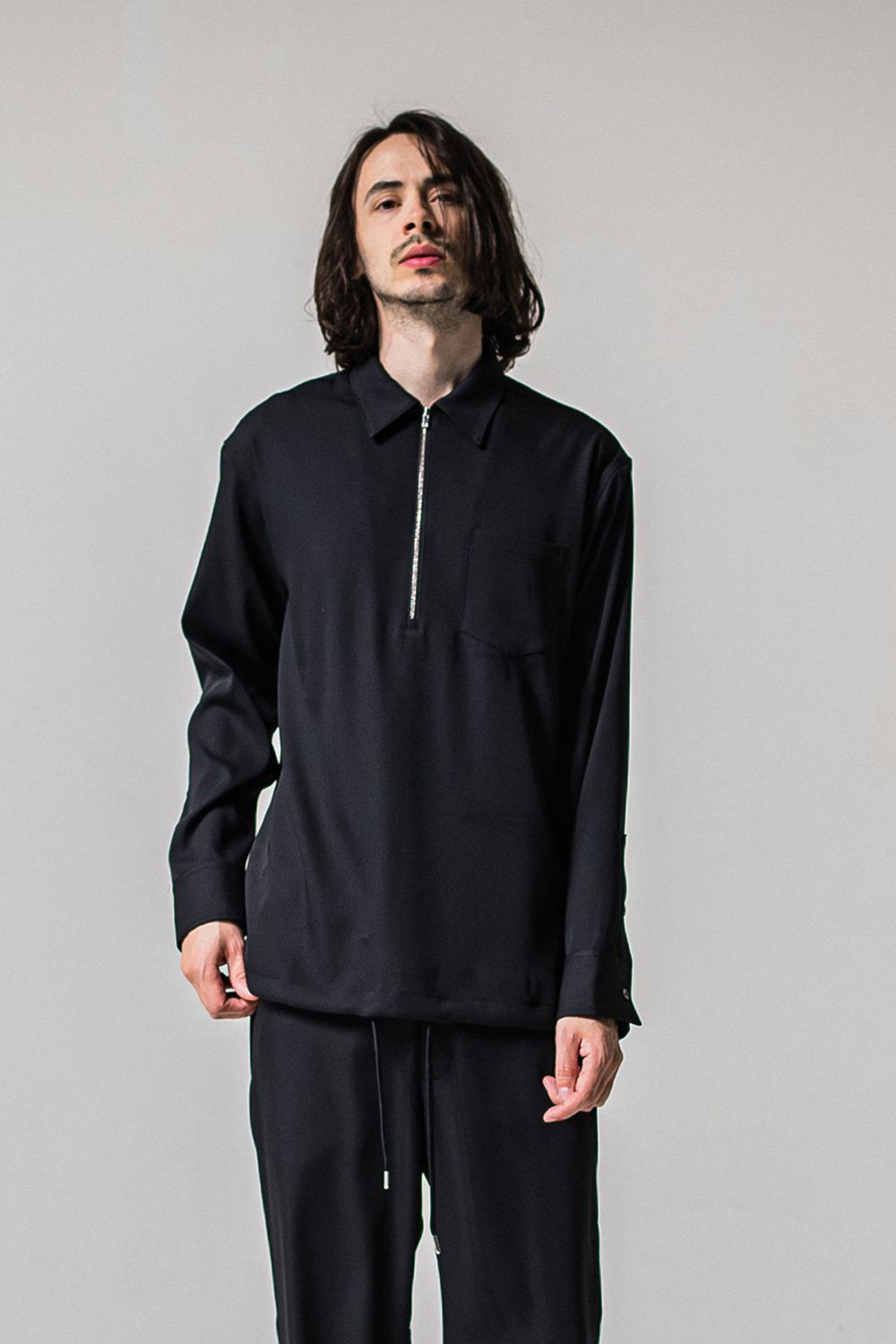 PULLOVER SATIN SHIRT / プルオーバー サテン シャツ