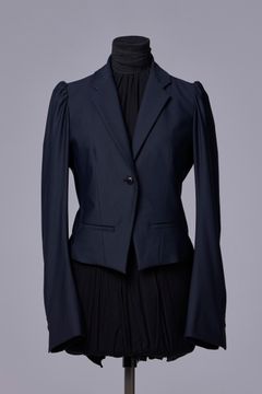 RecyclePE Jersey Puff Shoulder Short Jacket / パフショルダー ショートジャケット