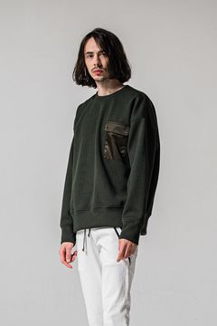 AZE MILITARY DROP TRAINER / 畔編み ミリタリー ドロップ トレーナー