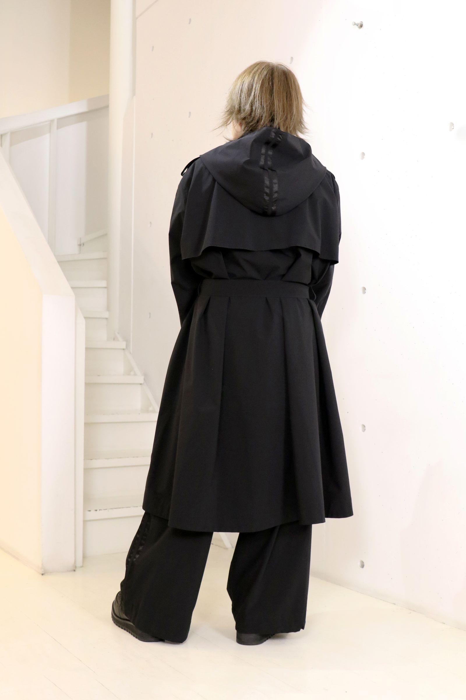 Sustainable Tuffeta Line Big Silhouette Hoodie / ライン ビッグシルエット フーディー
