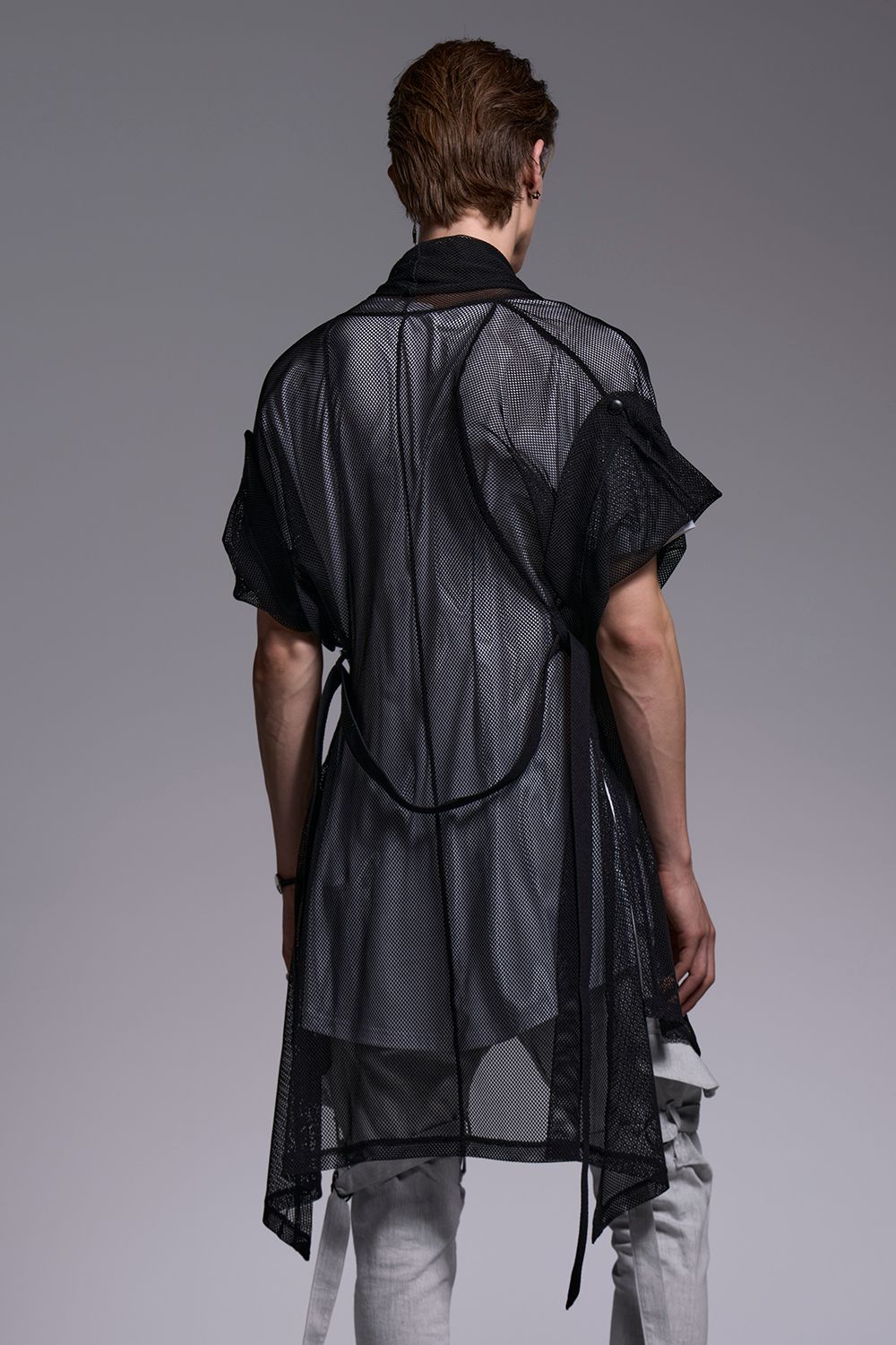 Mesh KIMONO-Sleeve Cardigan / メッシュ 着物スリーブ カーディガン