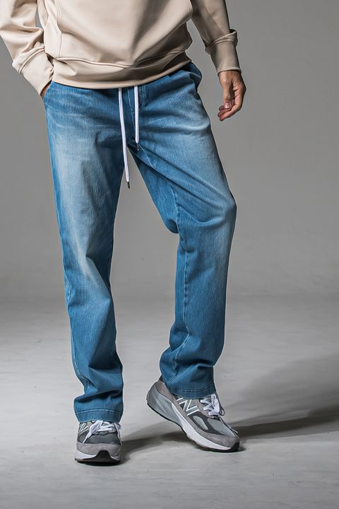 DENIM JERSEY WIDE PT / デニムジャージワイドパンツ