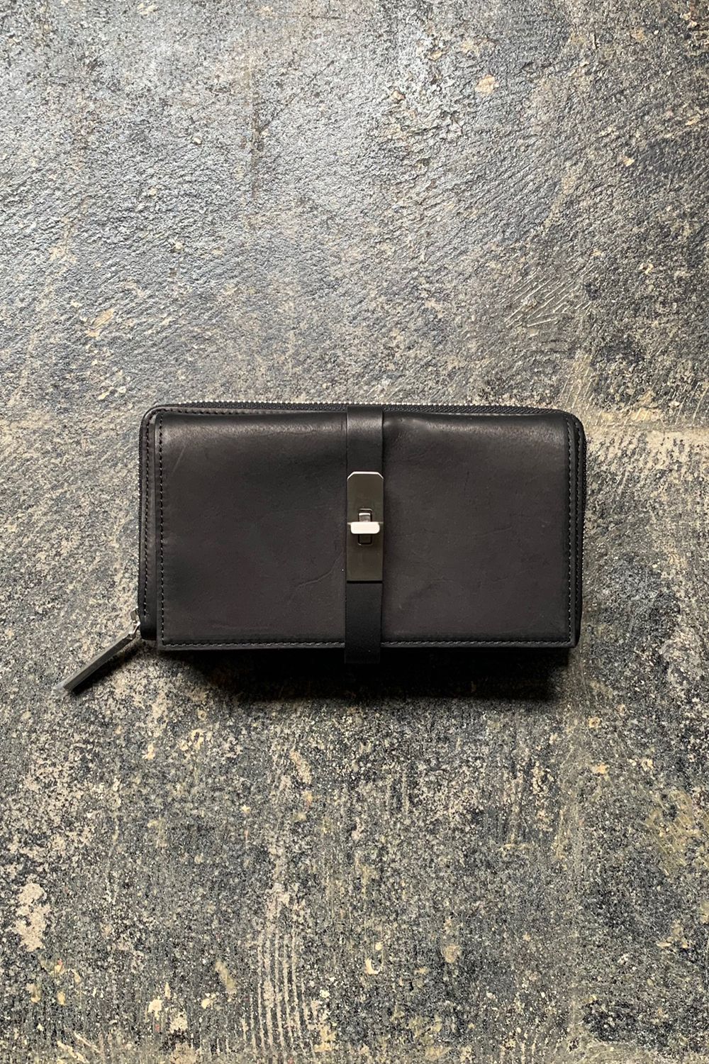WALLET BLACK ×S/SILIVER METAL - Oil Leather
