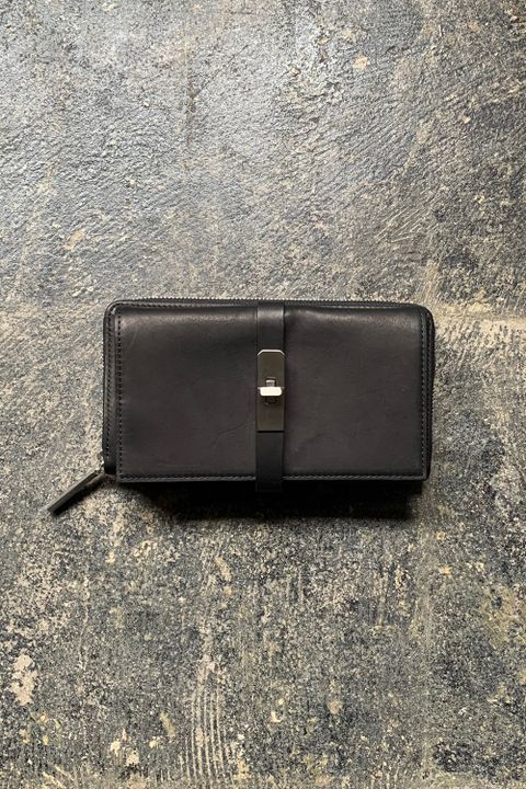 WALLET BLACK ×S/SILIVER METAL - Oil Leather