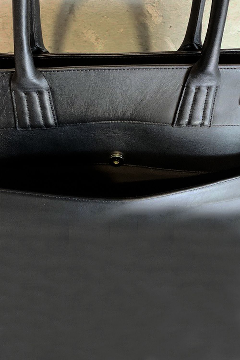 TOTE(M) BLACK × GOLD METAL - SMOOTH LEATHER