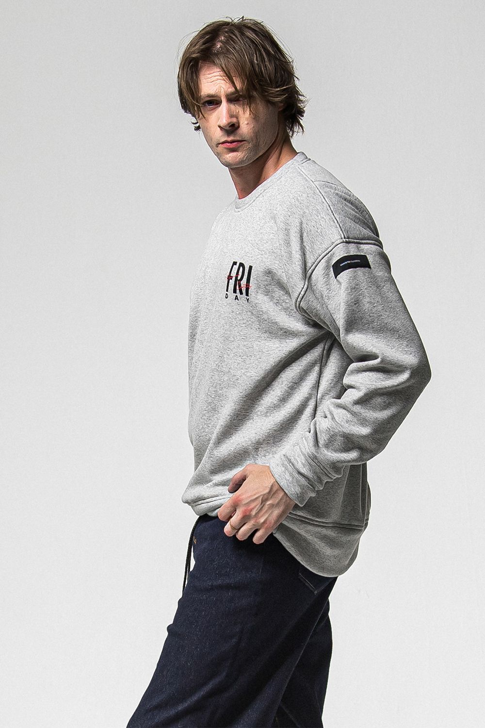 FRIDAY STANDARD LOGO VELOURS FLEECE TRINER / FRIDAYコラボ スタンダードロゴ 裏ベロアフリーストレーナー