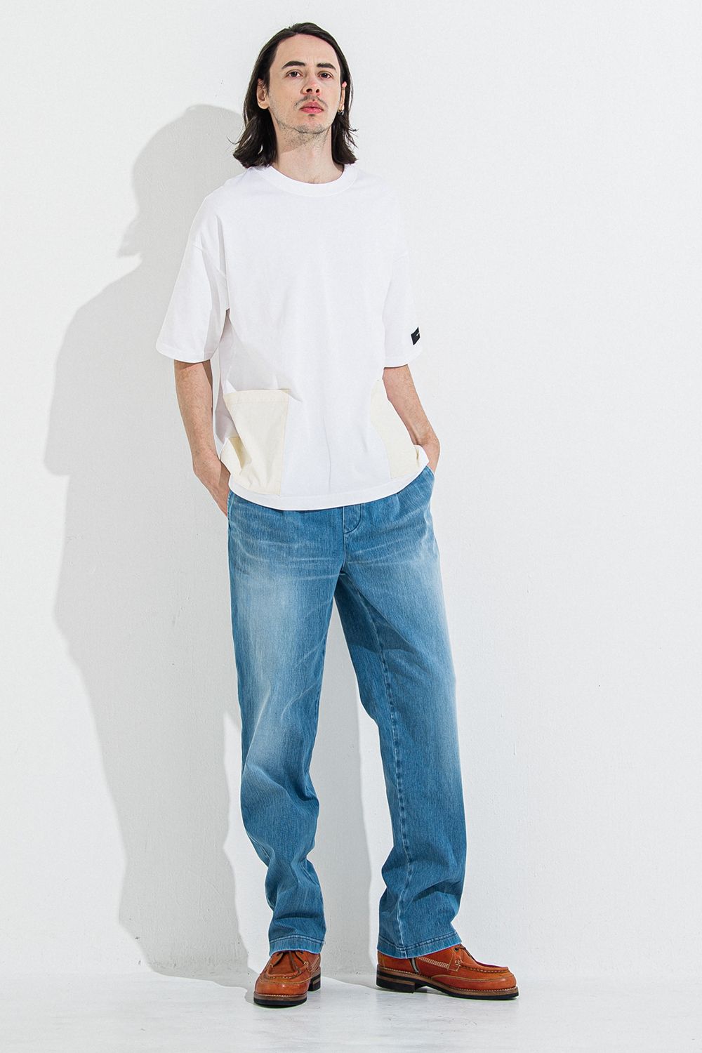 DENIM JERSEY WIDE PT / デニム ジャージ ワイド パンツ