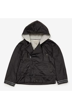 Leather like sweater hoodie / レザー ライク スウェット フーディー