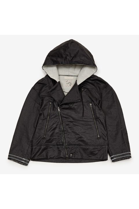 Leather like sweater hoodie / レザー ライク スウェット フーディー