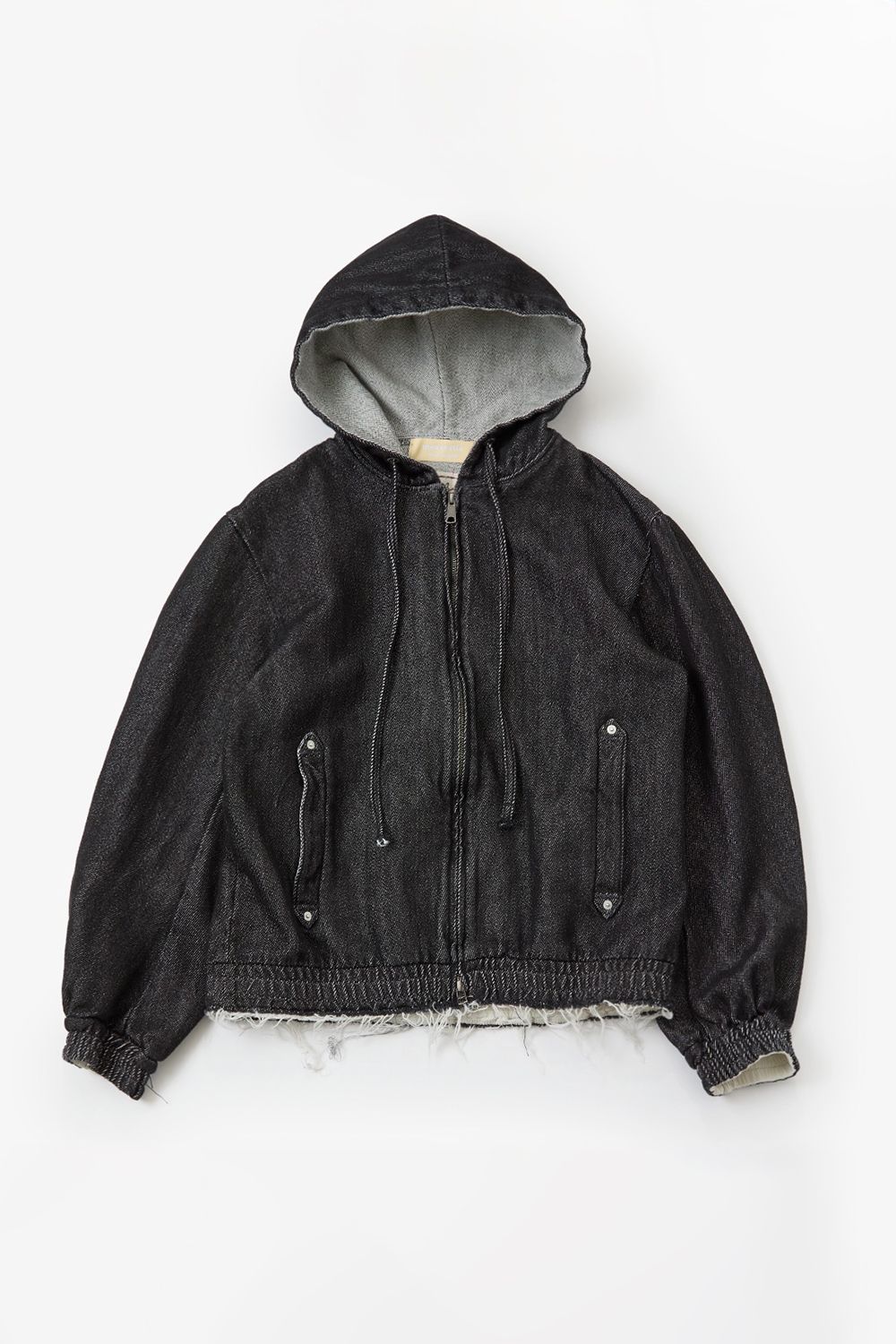Loose twist yarn denim zip-up hoodie / ルーズ ツイスト ヤーン デニム ジップアップ フーディー