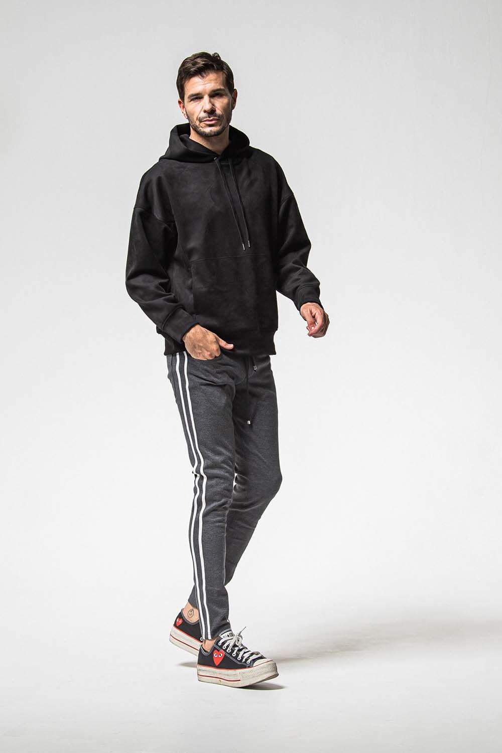 SUEDE LOOSE HOODIE / スウェード ルーズ フーディ