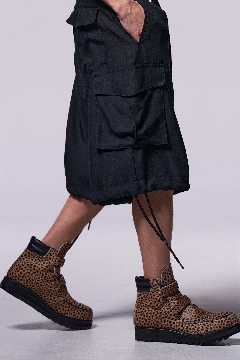 kiryuyrik - Cheetah Hair Calf Velcro Boots / チーター