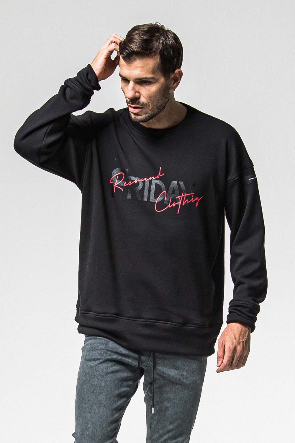 FRIDAY OLD LOGO VELOURS FLEECE TRAINER / フライデー オールドロゴ ベロア フリース トレーナー