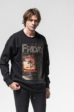 FRIDAY OLD COVER VELOURS FLEECE TRAINER / フライデー オールドカバー ベロア フリース トレーナー