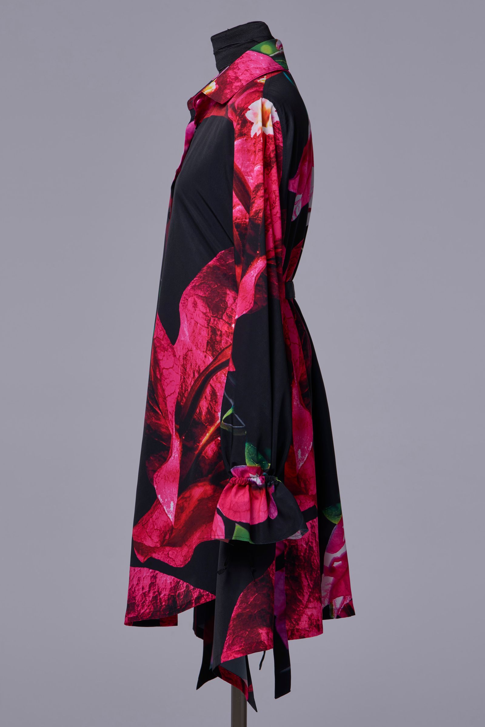 Eco Decine Bougainvillia Shirring Cuffs Flare Shirt / ブーゲンビリア シャーリング カフス フレアシャツ