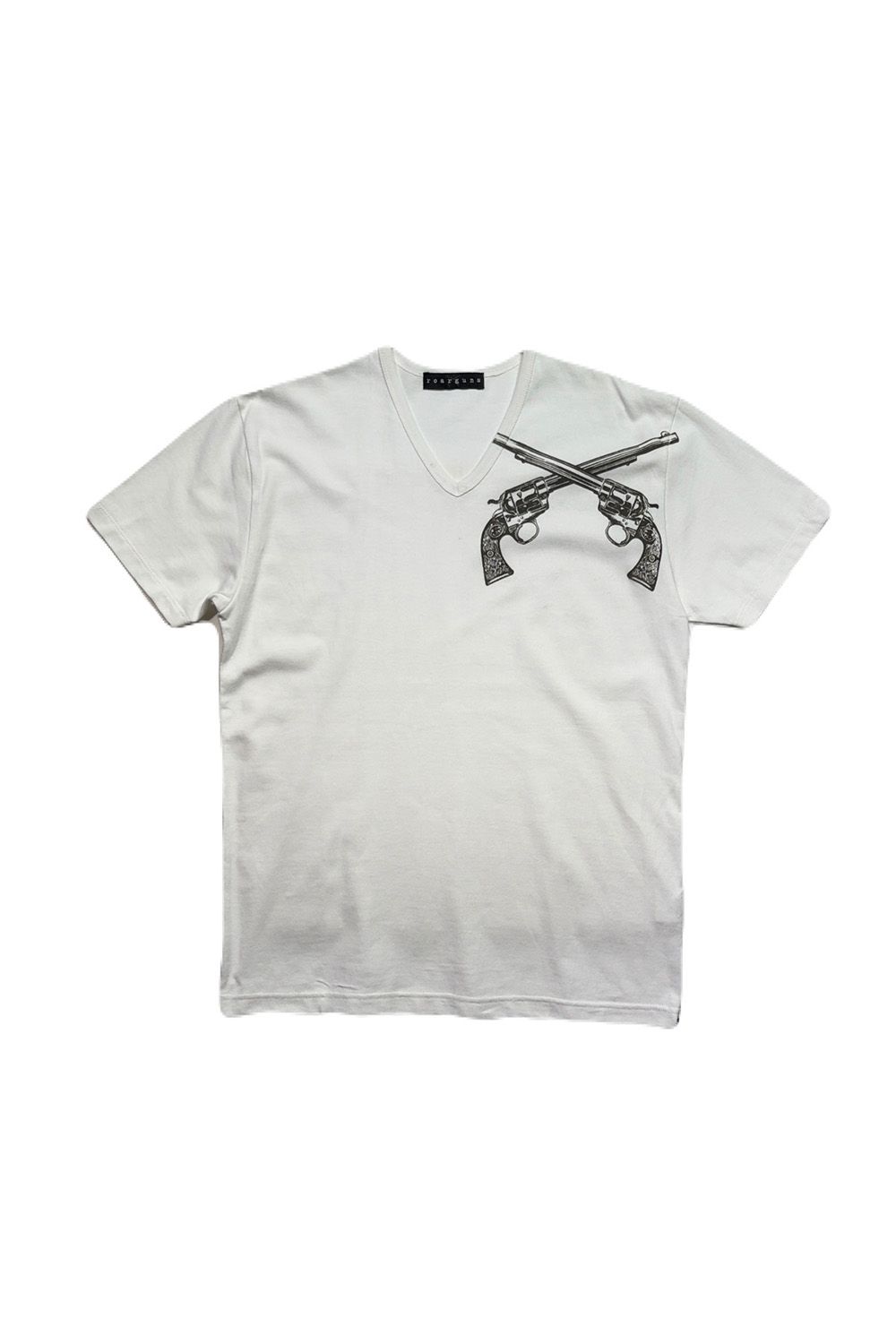 ARCHIVE VN/TEE FLOCK / アーカイブ Vネック Tシャツ フロッキープリントクロスガン