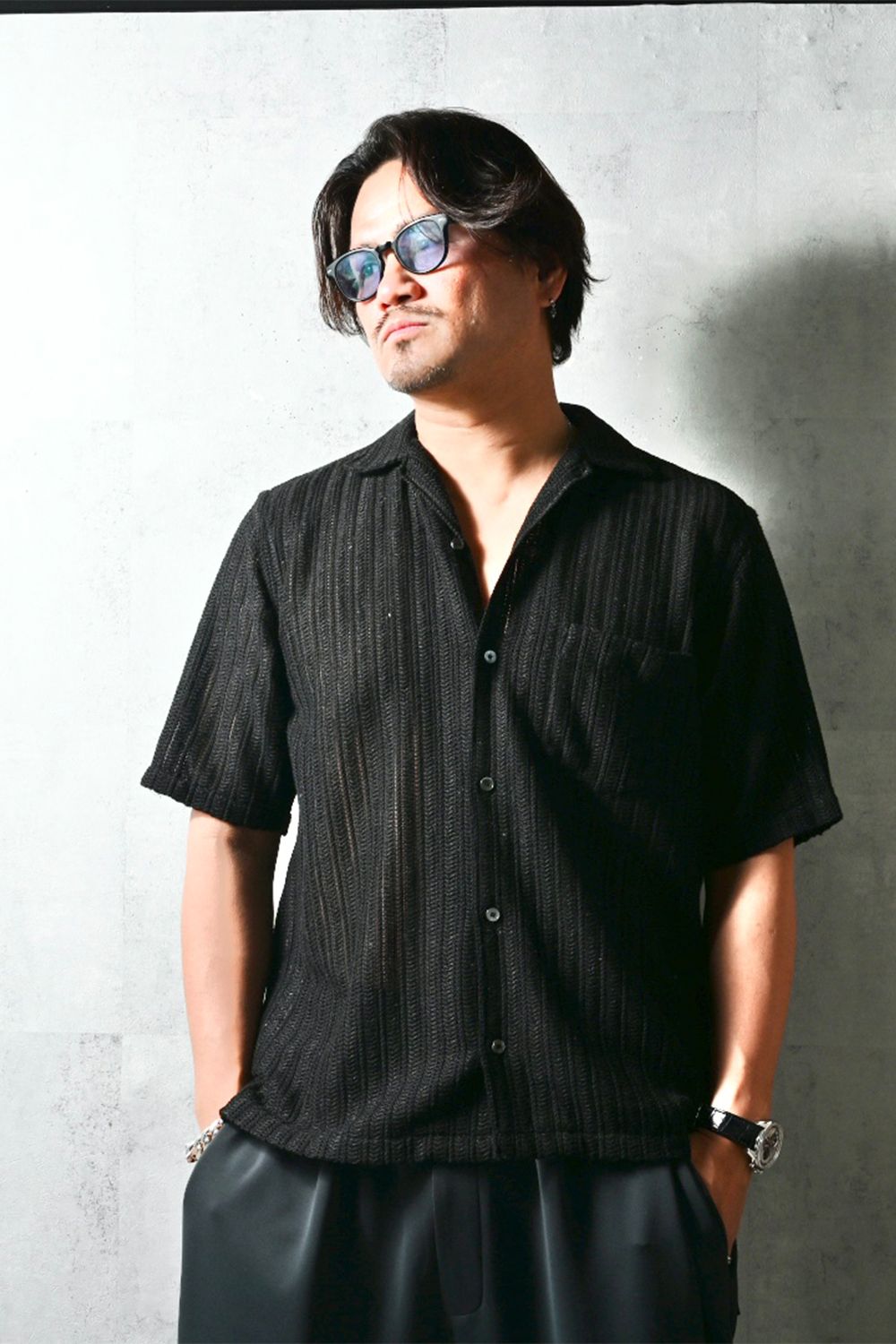 russel shirts / ラッセル織り オープンカラーシャツ