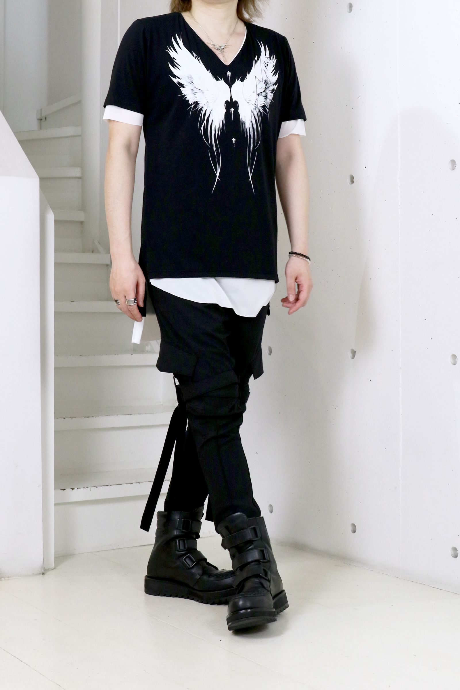 キリュウキリュウ kiryuyrik Flare Shirt （Black-Red