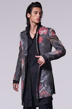 Flora Tweed Trimming Long Jacket  / フローラ ツイード トリミング ロング ジャケット