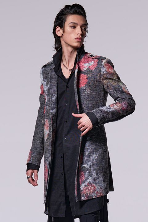 Flora Tweed Trimming Long Jacket  / フローラ ツイード トリミング ロング ジャケット
