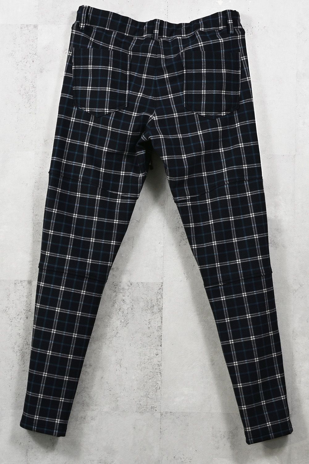 JT HEAT CHECK PT / 裏起毛 チェック 1タック ライン パンツ