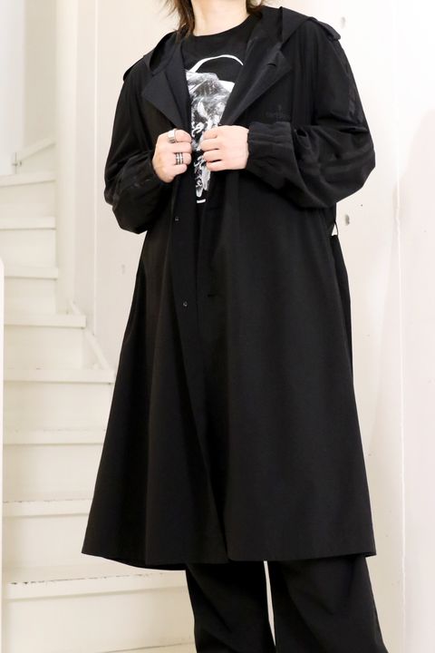 Sustainable Tuffeta Line Big Silhouette Hoodie / ライン ビッグシルエット フーディー