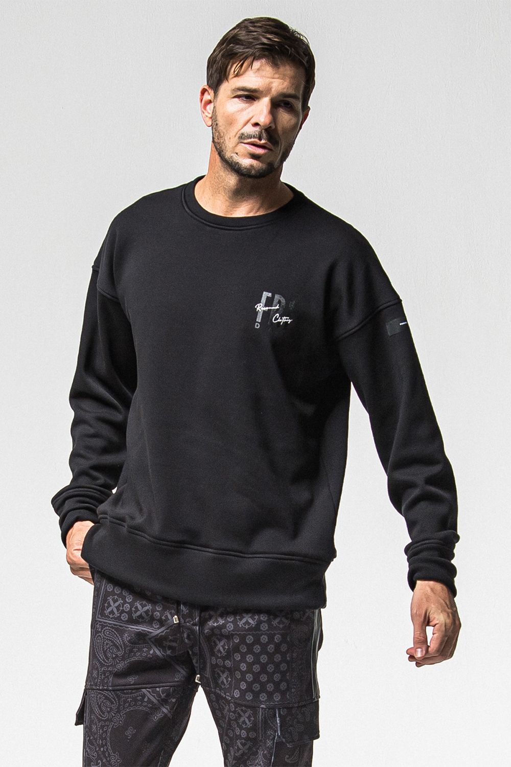 FRIDAY STANDARD LOGO VELOURS FLEECE TRINER / FRIDAYコラボ スタンダードロゴ 裏ベロアフリーストレーナー