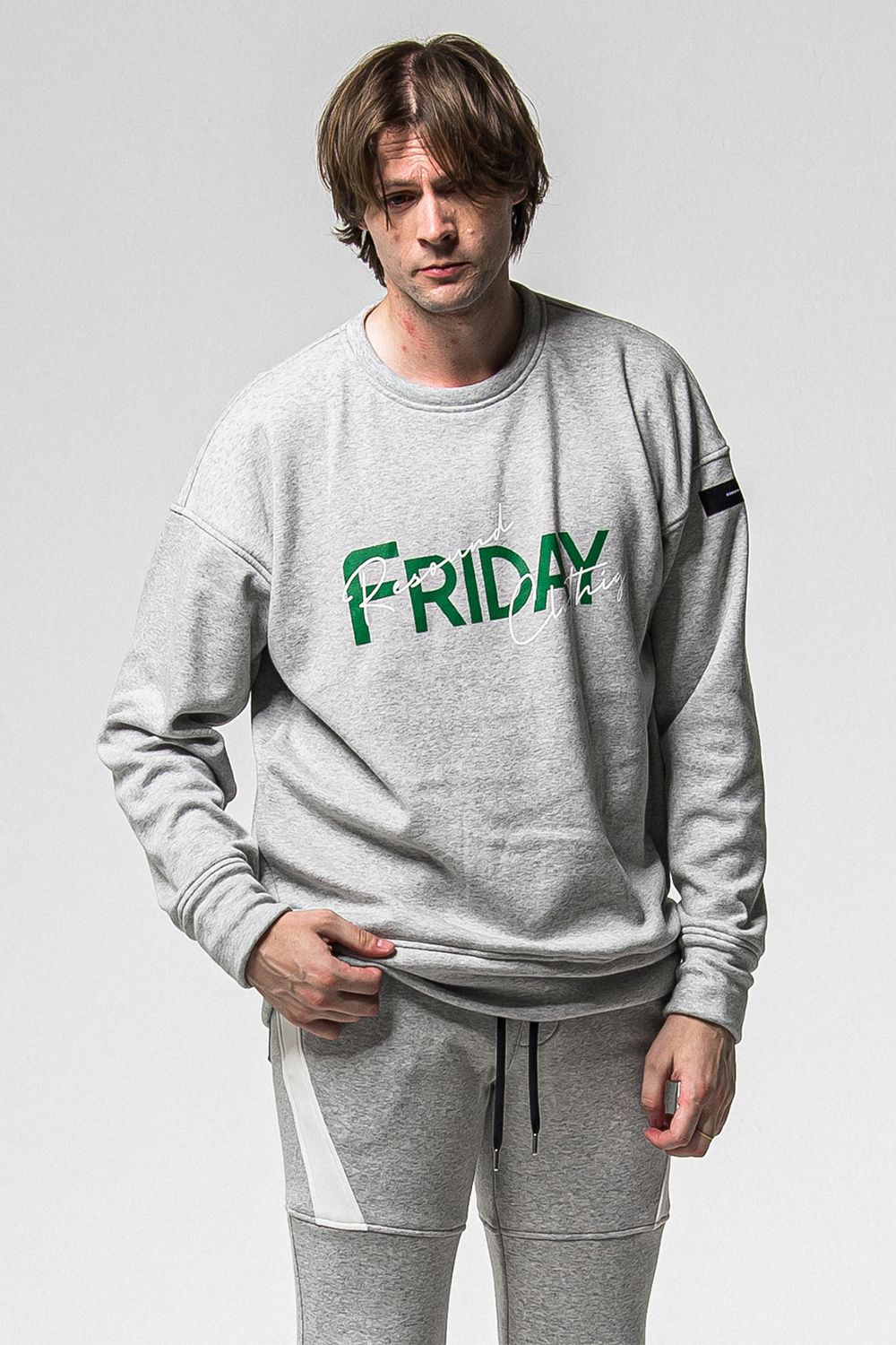 FRIDAY OLD LOGO VELOURS FLEECE TRINER / FRIDAYコラボ オールドロゴ 裏ベロアフリーストレーナー