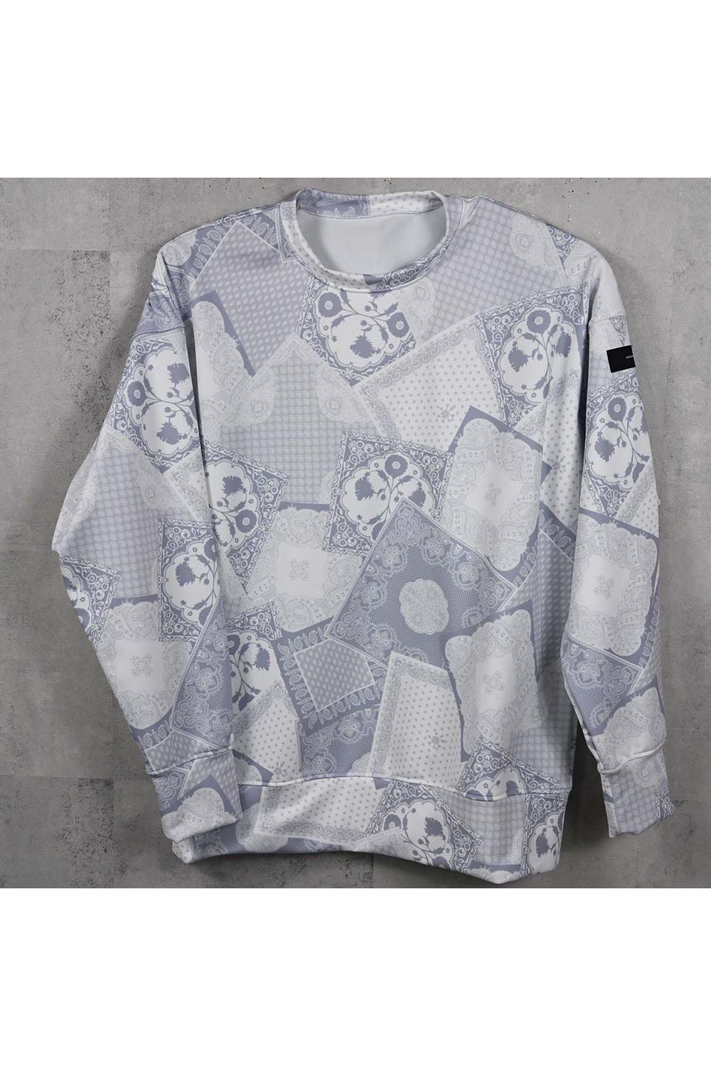 PAISLEY BACK FLEECE DROP TRAINER / 裏起毛 ペイズリー柄 ルーズトレーナー