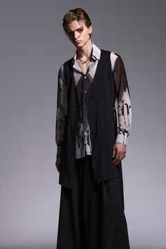 Crape Long Flare Vest / クレープ ロングフレアベスト