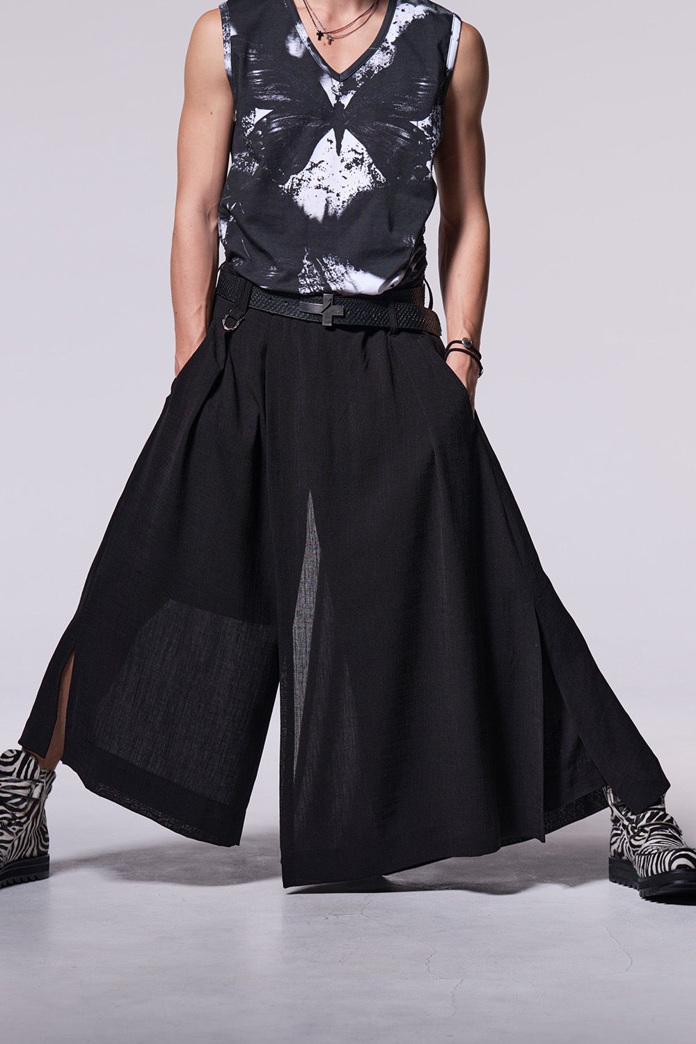 Voile Skirt Wide Tuck Slacks / ボイル スカート ワイド タック スラックス