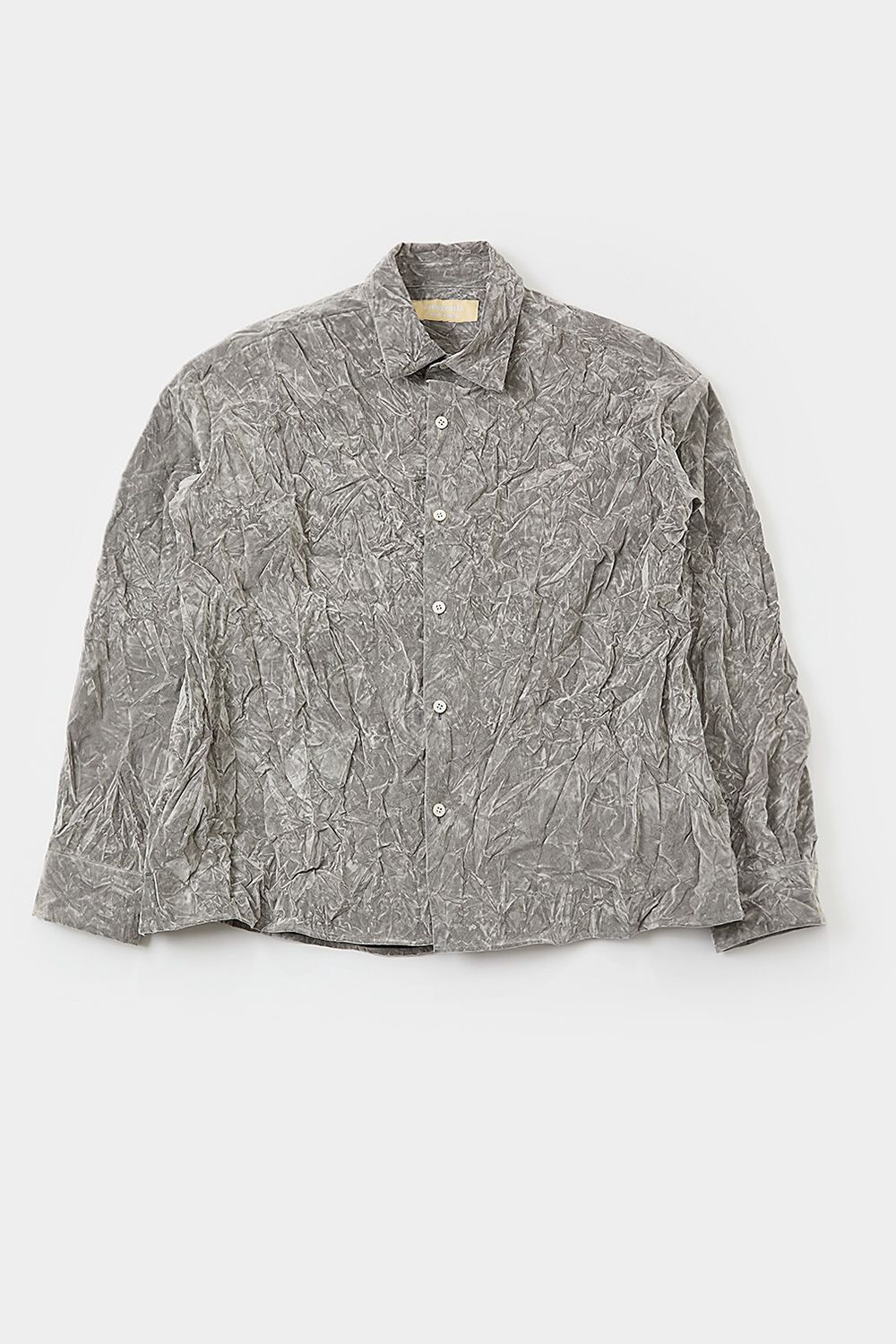 Flock printed washer shirt / フロッキープリント ワッシャー シャツ