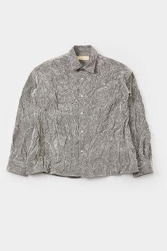Flock printed washer shirt / フロッキープリント ワッシャー シャツ