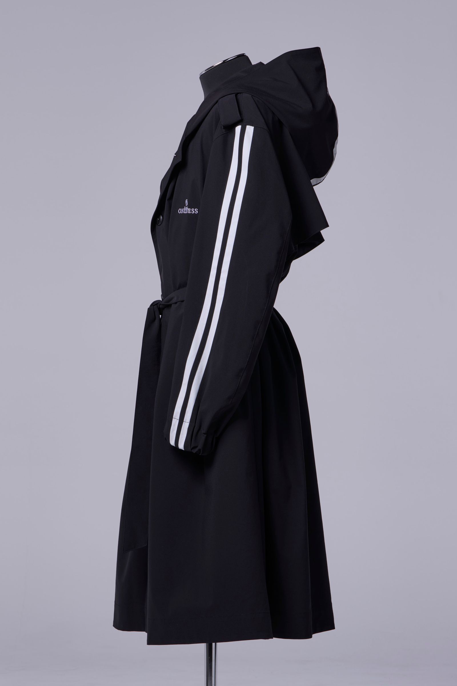 Sustainable Tuffeta Line Big Silhouette Hoodie / ライン ビッグシルエット フーディー