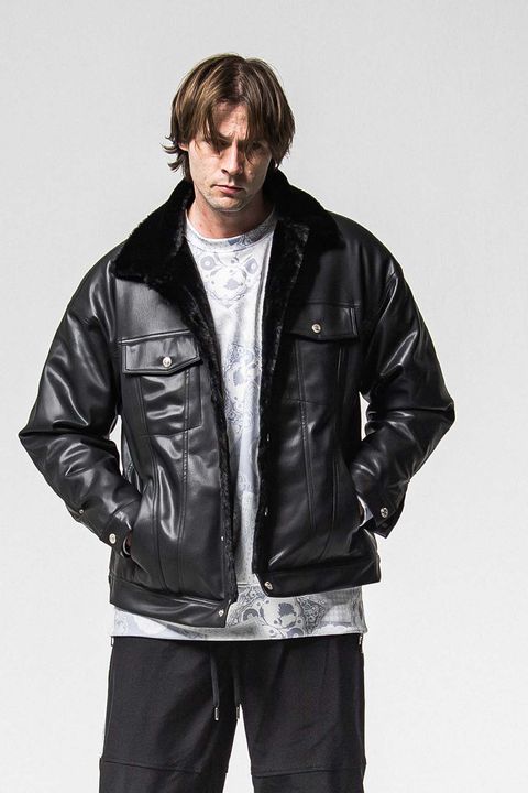 LEATHER FUR OVER G  / レザー ファー オーバー Gジャン