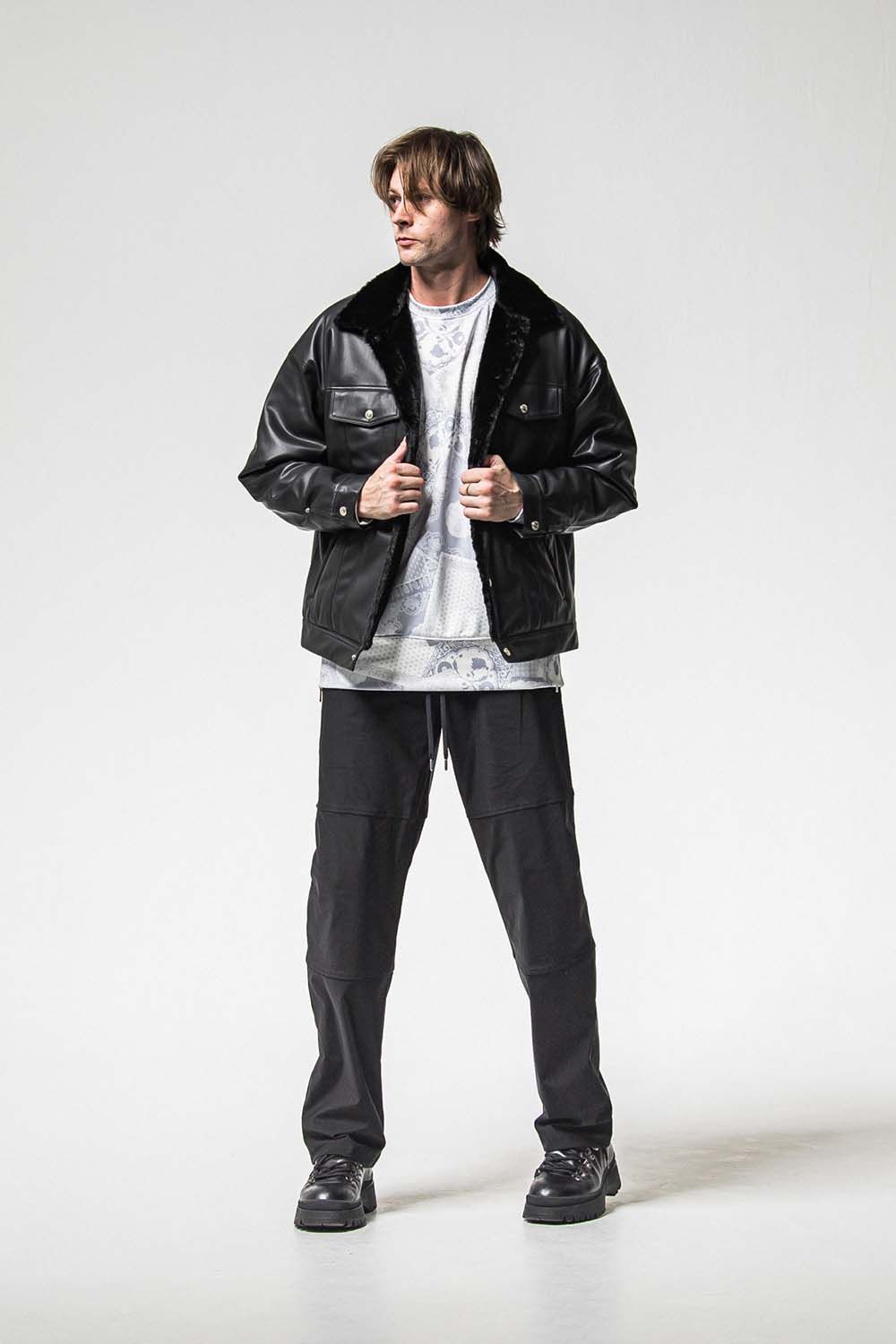 LEATHER FUR OVER G  / レザー ファー オーバー Gジャン
