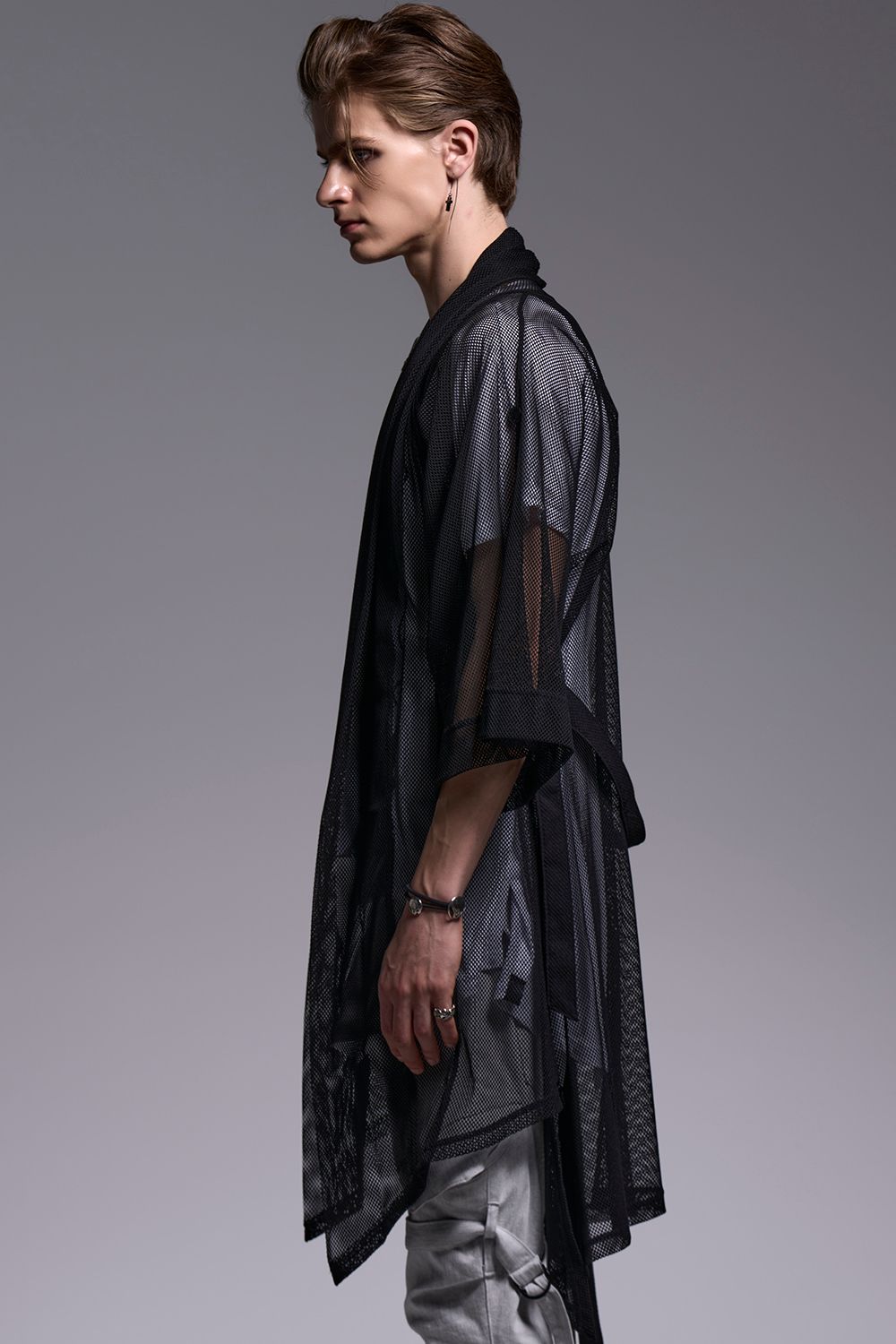 Mesh KIMONO-Sleeve Cardigan / メッシュ 着物スリーブ カーディガン