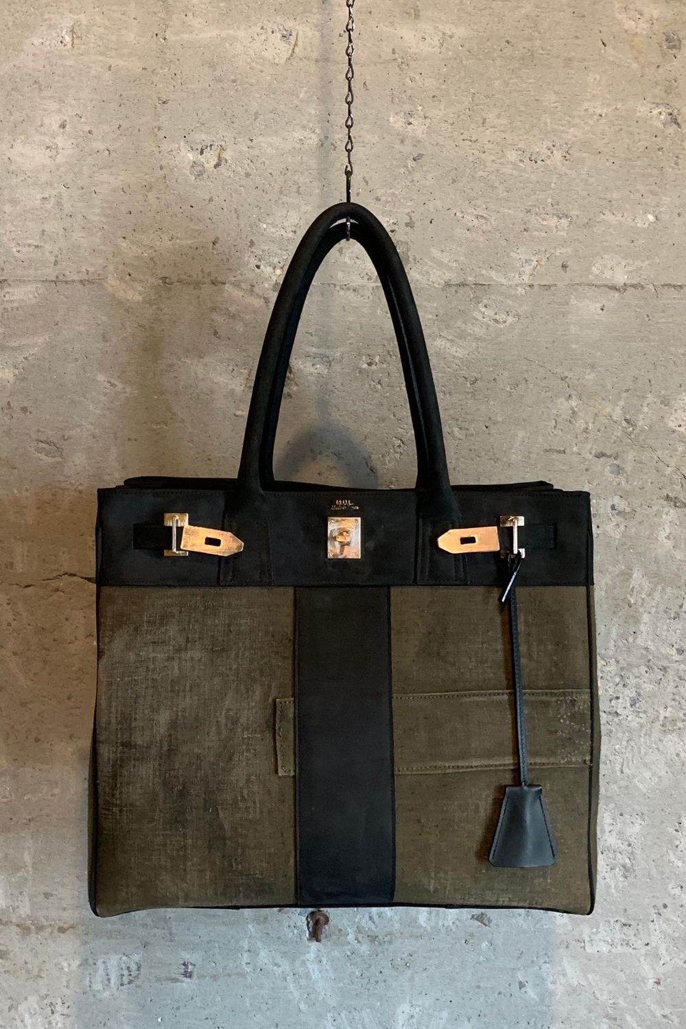 TOTE(L) BLACK × KAHKI - REMAKEVINTAGE