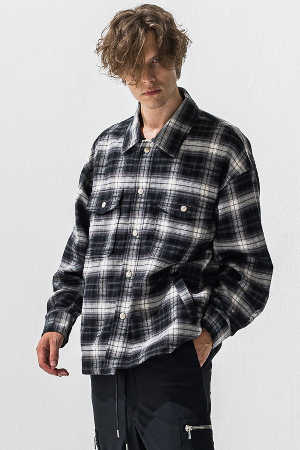 old slab check  JK  / オールドスラブ チェック シャツ ジャケット