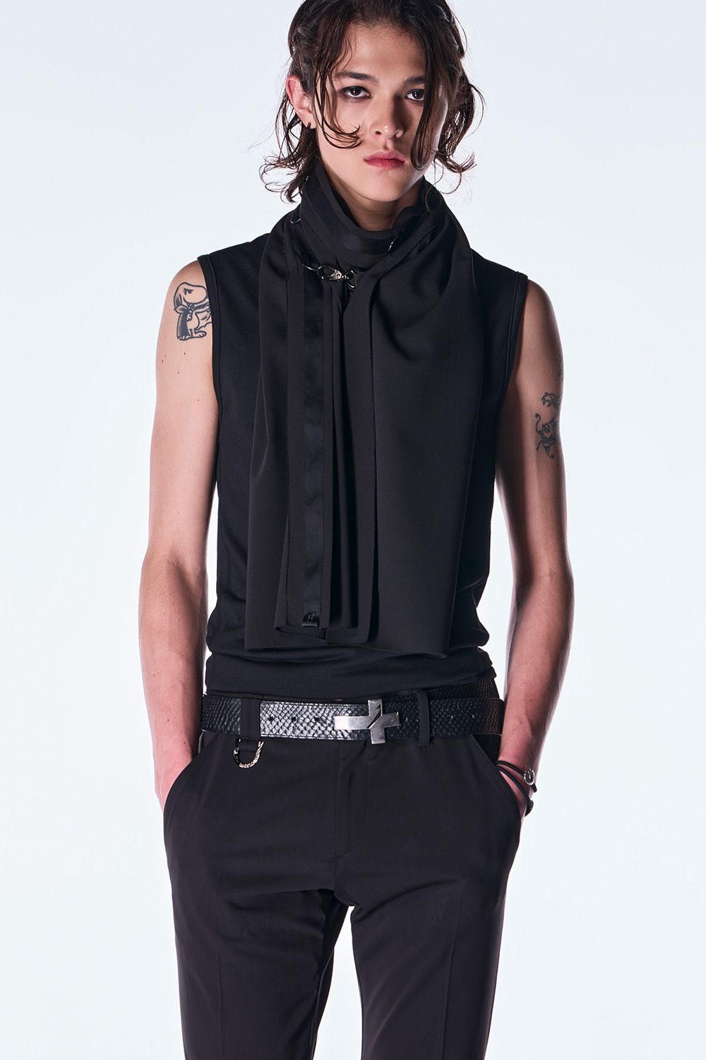 PE Gabardine Hip Hung Muffler / ポリエステル ギャバジン ヒップハング マフラー