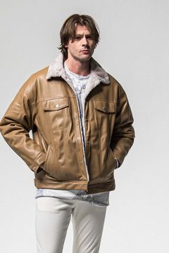 LEATHER FUR OVER G  / レザー ファー オーバー Gジャン
