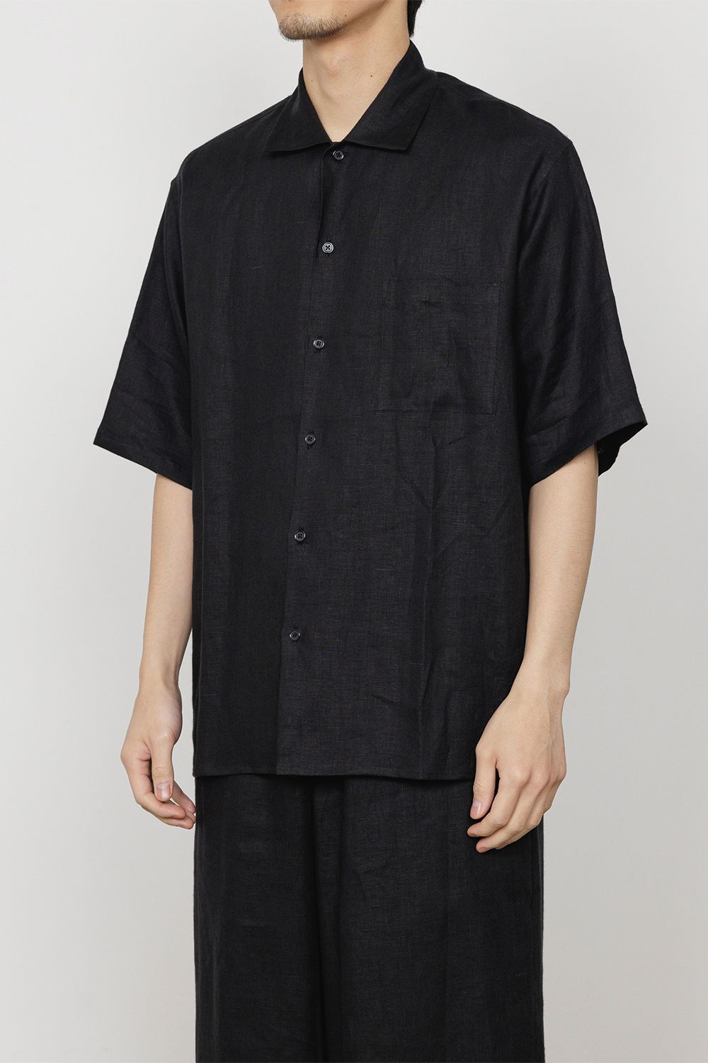 marka - LINEN TROPICAL OPEN COLLAR S/S SHIRT / リネン